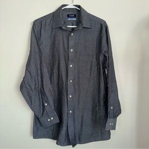 Men’s Button-down stretch color regular fit dark grey